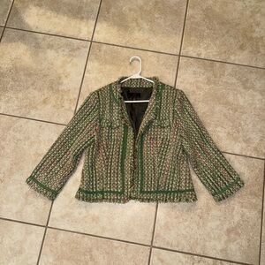 True Meaning Vintage OG Green Pink Grey Rare Tweed Blazer Jacket